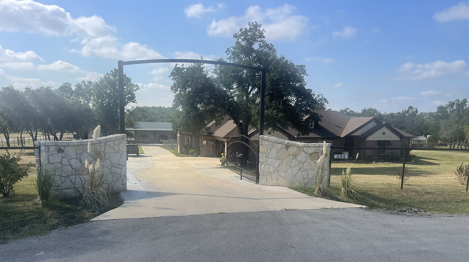 new electric rock gate built on property